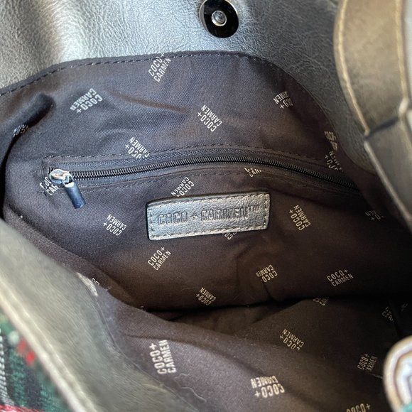 Coco + Carmen bag purse in plaid silver design. - Picture 5 of 10